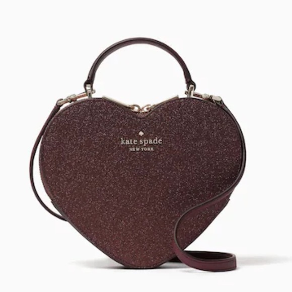 kate spade Handbags - ⚡️FLASH SALE!!⚡️ kate spade Love Shack Maroon Glitter Heart Bag